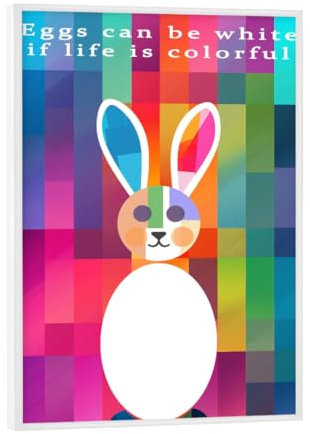 artboxONE Poster mit weißem Rahmen 18x13 cm Für Kinder Das Leben ist bunt - Bild weiß bunt Eier