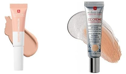 Erborian - Super BB Concealer & CC Creme Duo - Hochdeckender Pflege-Concealer + Hochauflösendes Make-up und pflegende Teint-Illuminierung für das Gesicht - Koreanische Kosmetikpflege - Clair