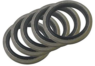 Dichtungsscheibe, 6/8/10/12/14/16 mm, verklebte Unterlegscheibe, Metall, Gummi, Ölablassschraube, Dichtung, passend for M6/M8/M10/M12/M14/M16, kombinierte Unterlegscheibe, Dichtring, Dichtungslippe (F