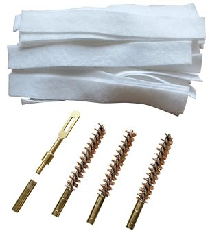 SHOT-FLON Waffenreinigung Bronzebürsten (3 St.) Cal. 308 7.62mm. 50 Stück Filz-Laufreiniger Werghalter und Verbindungsstück.