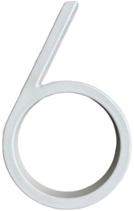 152 mm bianco galleggiante moderno numero civico porta numeri di indirizzo di casa for targhe digitali esterne for casa 6 pollici (Color : 6)