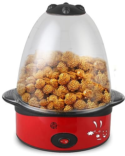 PLABNK Popcorn Machine Household 500W Small Electric Popcorn Machine, One-touch Operation Non-stick Pan, Healthy and Quick Snack,Red
