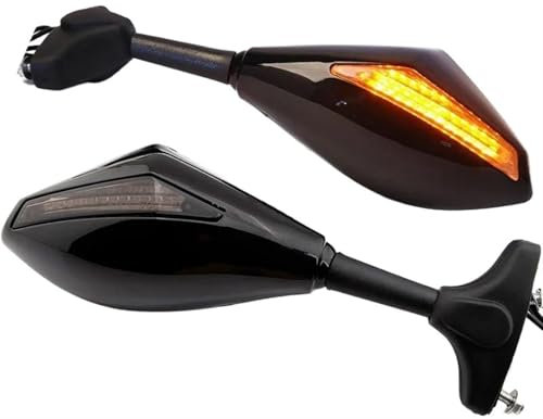 DZSGJNOF Motorrad Spiegel Blinker Integrierter Rückspiegel Sport Motorradspiegel Für Suzuki Für GSXR600 Für GSXR1000 2001-2005 Spiegel Set Links & RECHTS