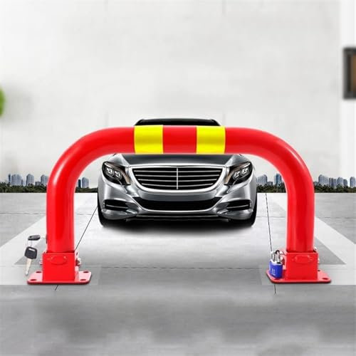 Yoeoefuo Barrier Parking Aid Garage Parking Locks Length 60 cm U-shaped Folding Parking Barrier with Lock and Key Parking Preventer Collision Protection Parking Management Parking Ban