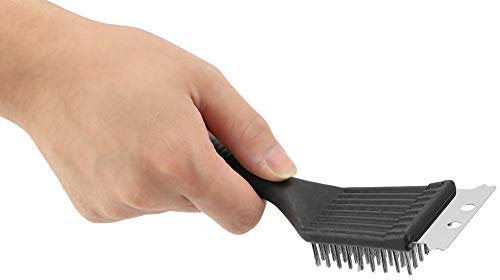 RockVOQRN Spazzola per griglia Detergente per barbecue da cucina extra forte Setole metalliche sicure in acciaio inossidabile per la pulizia del barbecue