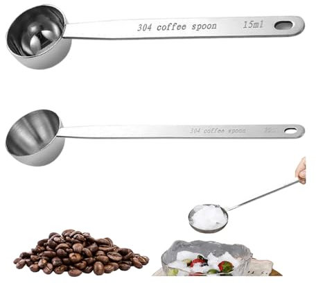 HJYDGJ Lot de 2 cuillères à café rondes réutilisables en acier inoxydable Cuillère à café Cuillère doseuse à café Cuillère à café Cuillère à café Cuillère à café Cuillère à café Cuillère à café