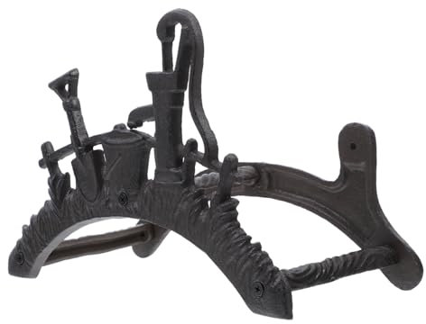 Milisten Retro Cast Iron Garden Hose Storage Rack Wall Mounted Water Pipe Holder for Outdoor Home Use