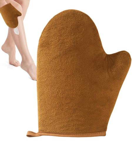 Guanto per abbronzatura – Morbido guanto abbronzante con applicazione a strisce | Guanto resistente per abbronzatura finta con copertura uniforme | Guanti riutilizzabili per un'abbronzatura liscia e
