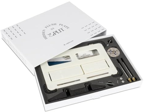 Karl Dahm Edplit Set complet – Plaque de déclenchement de WC invisible et carrelable avec fixation magnétique – Compatible avec Geberit Sigma, Tece & plus – Installation affleurée pour un design de