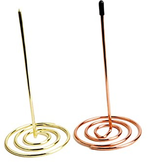 KAILIKETIY 2pcs Menu Summons Fork Invoice Holder for Office Home Kitchen Rose Gold Cutlery Caddy for Parties