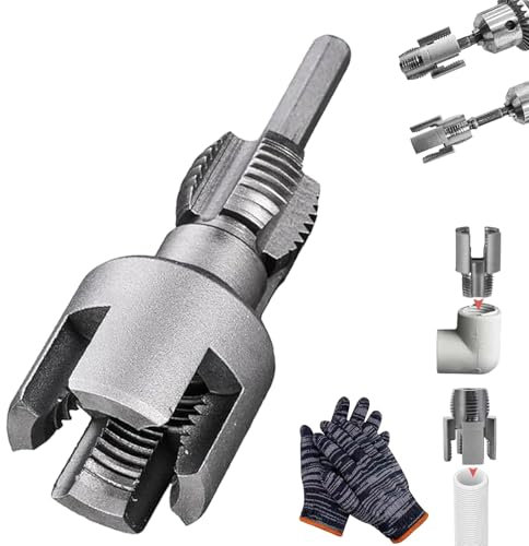 Herramienta integrada de roscado de tuberías interna y externa, cortador de rosca de tubería 2 en 1, herramienta de corte de rosca de tubo, kit de herramientas de roscado de PVC, tubo de 1/2 pulgada