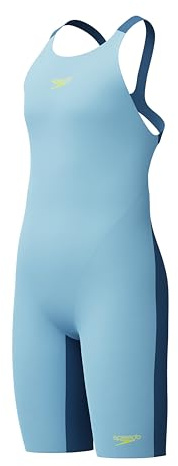 Speedo Girls Fastskin Junior Endurance+ Max Openback Kneeskin Swimsuit Swimming Costume Blue Size 13-14 Years