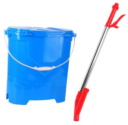 Jiuvaso Spandiconcime Granulare con Secchio a Zaino Professionale Multifunzione a Risparmio di Manodopera da 25 Litri, Blu