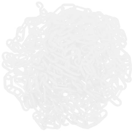 TOBBOMEY 10m Plastic Chain Links Safety for Crowd Control Events Parking Lots and Construction Sites Use Plastic Chains for Barrier Red and White Traffic Cones