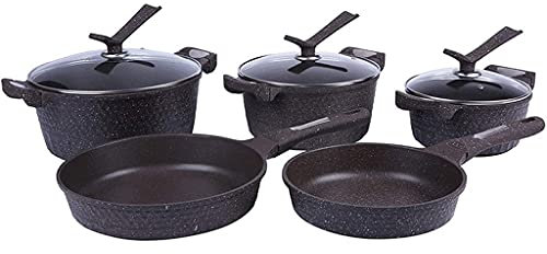 DYHWAC Juegos de ollas y sartenes de Acero Inoxidable de 5 Piezas, Juego de Utensilios de Cocina clásicos Limpieza sin Esfuerzo