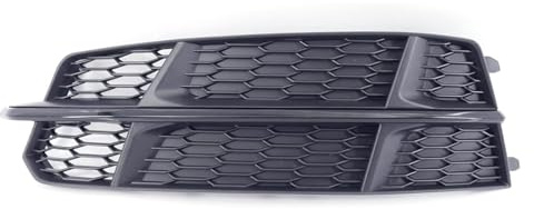 Left Right Side Front Bumper Fog Light Grill Grille Cover Fit For Audi A6 C7 S-LINE 2014-2018 Honeycomb Hex Fog Lamp Grills Fog Lights Frame Exterior Cover, Left