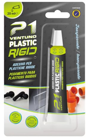 Colla Trasparente per Plastiche Rigide 20 ml – Per PVC, Plexiglass, ABS, SAN – Asciugatura Rapida, Resistente a Pressione, Ideale per Giocattoli, Modellismo, Tubi, Cucina