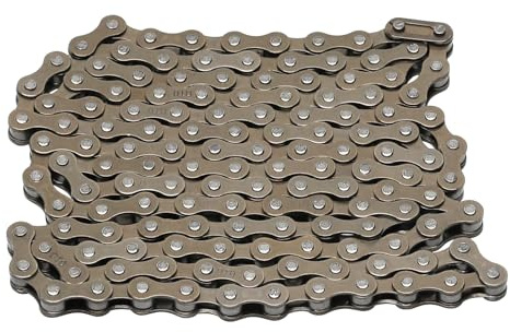 YC Yier 410 Chain 140 Links Heavy-Duty Steel Chain for Tricycle Bicycle Electric Bike Single Speed Freewheel Gear System E-Bike Scooter Go Kart Moped, Anti-Rust Durable Replacement Chain
