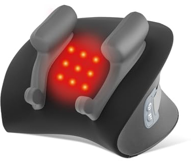 CRECAD Neck Massager Pillow with Heat, Shiatsu Back and Shoulder Massage with Deep Tissue Kneading, Portable Cervical Traction Device for Full Body Muscle Pain Relief, Gift for Women Men