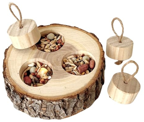 Giocattolo di ricerca di cibo in legno – giocattolo di ricerca di cibo in legno per criceto coniglio 9 x 3 cm, erogatore interattivo di arricchimento per gerbilli, ratti, conigli,