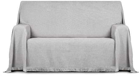 ECOMMERC3 | Plaid Multiusos Alessia Tamaño 300x260 cm - Colcha Multiusos Color Gris Cubrecama Decorativo para Sofá y Cama