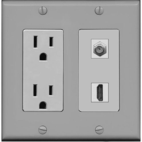 Riteav – 15 amp di corrente e 1 porte HDMI Cavo coassiale tv- F-Type piastra decorativa N-5923 C