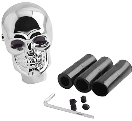 H HILABEE Totenkopf Universal Custom Manual Stick Schaltknauf Hebel Rote LED Licht