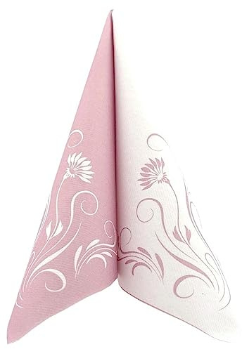 APARTina Servietten Elegantia 40x40 cm stoffähnlich Airlaid, hochwertige Serviette Hochzeit, Hochzeitsservietten stoffähnliche Einwegservietten für verschiedene Anlässe 50 Stück (Pastell Altrosa)