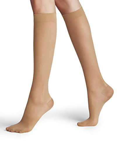 FALKE Damen Kniestrümpfe Energize 30 DEN W Kh transparent mit Kompression 1 Paar, Hautfarben Powder 4069, 41-42