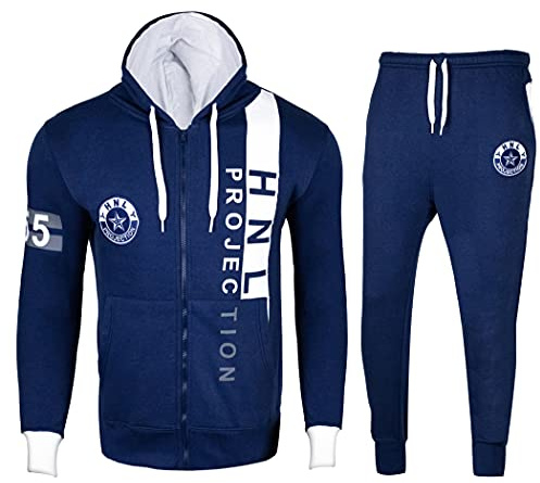 GUBA® Kinder-Trainingsanzug für Jungen, Mädchen, HNL-Projektion, Hoodie und Hose, Jogginganzug, 2-13 Jahre Gr. 9-10 Jahre, navy