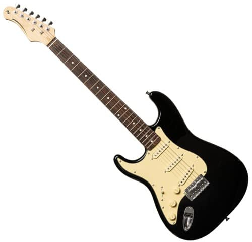 STAGG SES-30 LH BK Standard S Linkshänder E-Gitarre Schwarz ST-Style