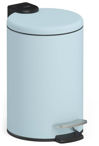 stardis - Pattumiera a pedale da 3 litri, in acciaio inox opaco, con chiusura a scomparsa, chiusura silenziosa e secchio interno, pattumiera da bagno, adatta per cosmetici, colore: blu opaco