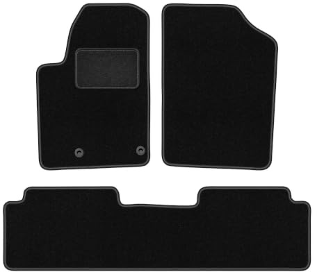 Wielganizator Alfombrillas de Coche para Peugeot Partner I Combi, Tipi 1997 – 2010 – Terciopelo – Accesorios para Coche – Alfombrillas para Coche – 3 Piezas – Negro