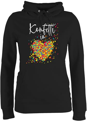 Shirtracer - Pullover Damen Hoodie Frauen - Karneval & Fasching - Konfetti im Herzen I