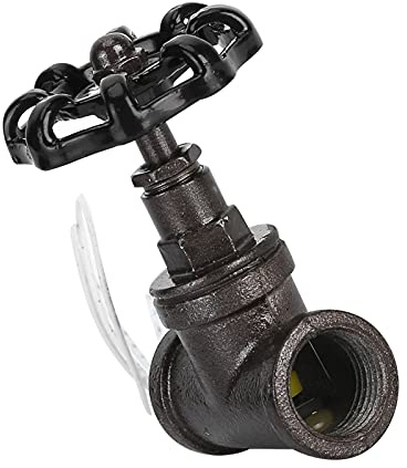 Garosa Vintage Steampunk Light Switch Stop Valve 1/2 Inch Water Pipe Desk Lamp with White Wire for Industrial Steampunk Lighting Fixture