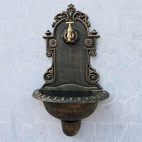 XXXXW Wandbrunnen Antike Goldguss Eisen Wandmontierte Hand Sink Bauernhaus Haus Garten Dekor Schwermetall Wäscheständer Handgemachte Wanddekor Waschbecken Außenwaschbecken