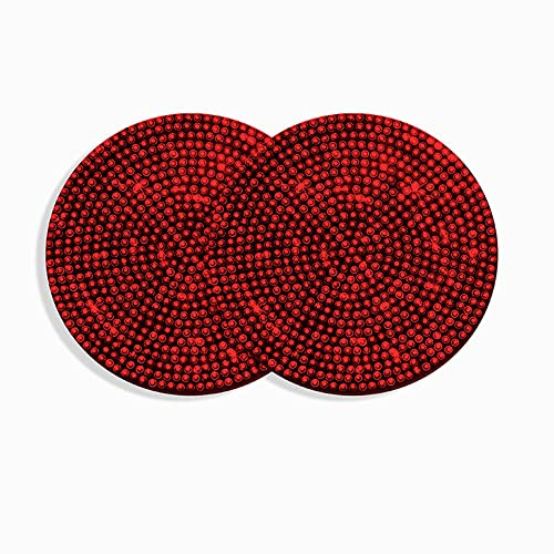 Duories 2 Stück Bling Auto Untersetzer Getränkehalter,Universal Glitzer Strass Silikon Anti-Rutsch Auto Tasse Halter Einsatz Untersetzer Bling Kristall Innere Autozubehör Innenraum für Auto Dekor,rot