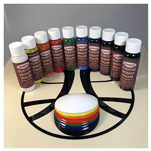 Herterich Products Lot de peintures aérographes personnalisées/peintures à effet solvant, prêtes à être pulvérisées pour peintures personnalisées et aérographe (kit de tones basiques)