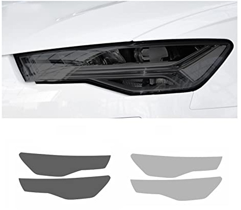Qmzmro Auto Scheinwerfer Folie,Für Audi A6 S6 RS8 2012-2018 Autoscheinwerfer Schutzfolie Scheinwerfer Transparent Schwarz Aufkleber TPU