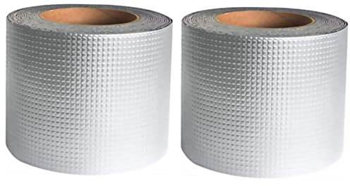 TEHAUX Panzerklebeband 2 Stücke Reparatur Heizkörper Warmwasser Folie Ausbessern Aluminium Kanäle Brett Außen Dichtmittel Remarkise Leck Metall Cm* Kalt Sicherung Fenster Butyl Werkzeug