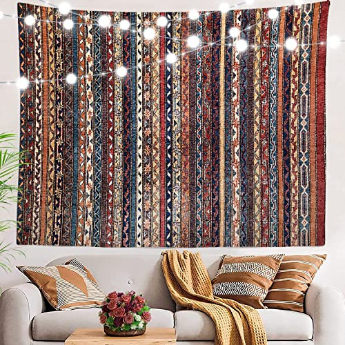 ATAAY Artwork for Home 150x200cm Tapisserie Florale Turque Persane Marron, Tapis Oriental Rouge Orange Grandes Nappes en Polyester Tapisserie Chambre Chambre Salon Dortoir