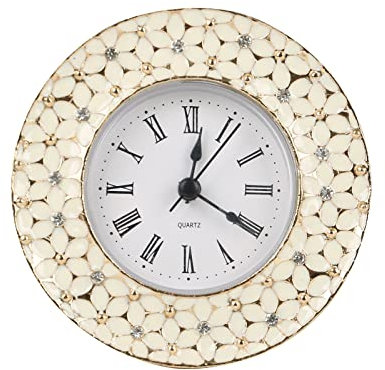 Sparklenut Tischuhr Retro, Kleine Uhr ohne Ticken, Dekorative Tischuhr mit Batteriebetriebene, für Schlafzimmer Nachttisch (Gold)