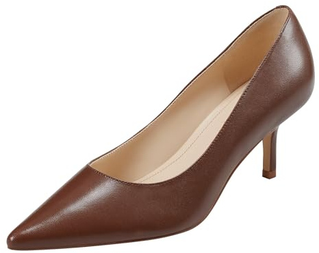 Marc Fisher Women's Alola Pump, Medium Brown Leather 210, 7.5
