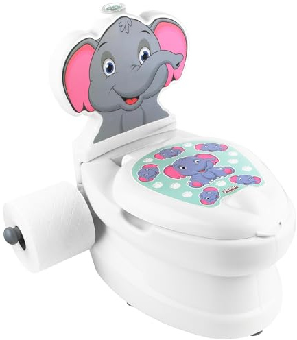 Kids Potty Training Toilet Seat | Toilet Potty with Flush Sound & Light | Portable Easy Clean Removable Pot & Seat | Toddler Potty Toilet | Educational Toddler Travel Essentials | One Size