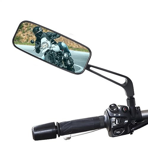 BIVOO Motorradspiegel Schwarz 8/10mm Roller Motorrad Rückspiegel Für 7/8'' Lenker ATV Quad Bike Chopper E-Bike Fahrrad Spiegel Zubehör Lenkerendenspiegel