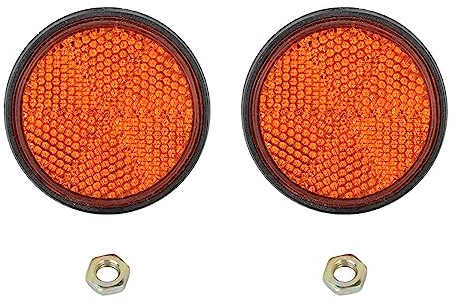Reflector de Motocicleta, 2 Piezas Reflector Redondo Universal Motocicleta Bicicleta Reflector Rojo Material PMMA