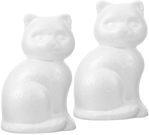 EXCEART 10 StüCk Katzen Zum Anmalen Schaumembryo Zum Basteln Unbemalte Katzenform SchäUme Embryonen FüR Diy Malerei Tierform Schaumstoff Figur FüR Kreative Dekoration