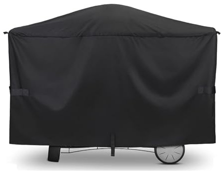 Grillabdeckung für Weber Q2000, Q2200, Q2400, Q300, Q320, Q3000, Q3200 Gasgrills, Heavy Duty BBQ Gasgrill Abdeckung 7112, wasserdichte UV-beständige Abdeckung, Outdoor-Grillzubehör | Passend für Weber Gasgrill, ersetzt Weber 7112, 600D Heavy Duty Wasserdicht UV-beständig Outdoor BBQ Zubehör, Klettbänder