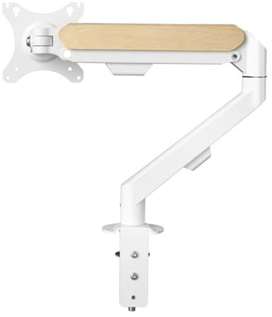 ICKUMDQUU 17-34 Zoll Desktop weiß Monitorarm Halterung Gasfeder Full Motion Montagehalterung LCD LED TV Montagehalterung PC Halterung M5-M(White)