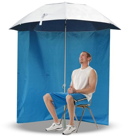 Shurzzesj Ombrellone da spiaggia, telo per esterni, impermeabile, per spiaggia, campeggio, pesca, 2,4 metri, Refer to